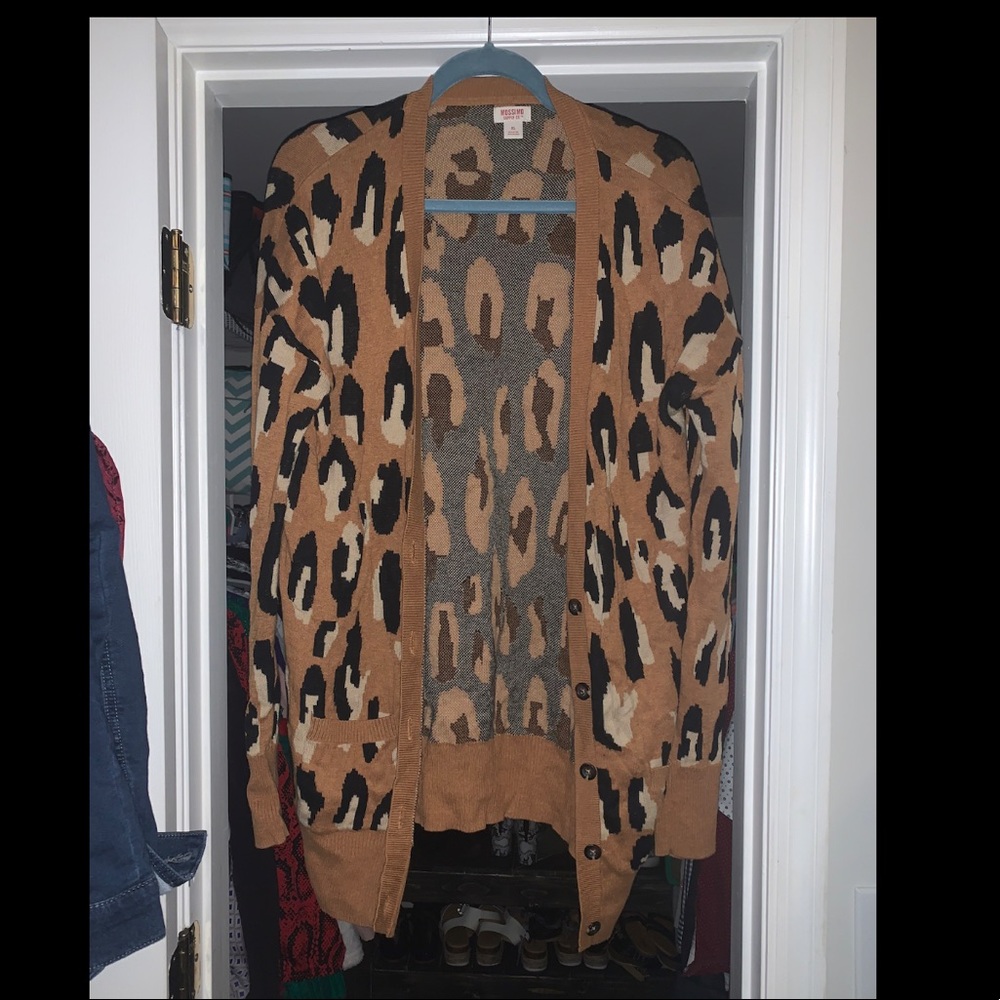 Cheetah print cardigan